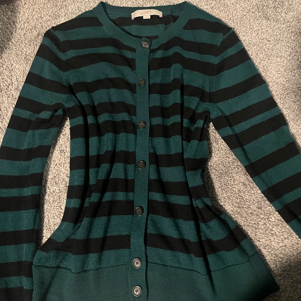 Ann Taylor Loft Striped Cardigan